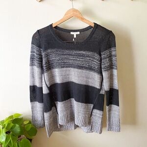 Eileen Fisher Women’s Organic Linen Colorblock Stripe Knit Sweater